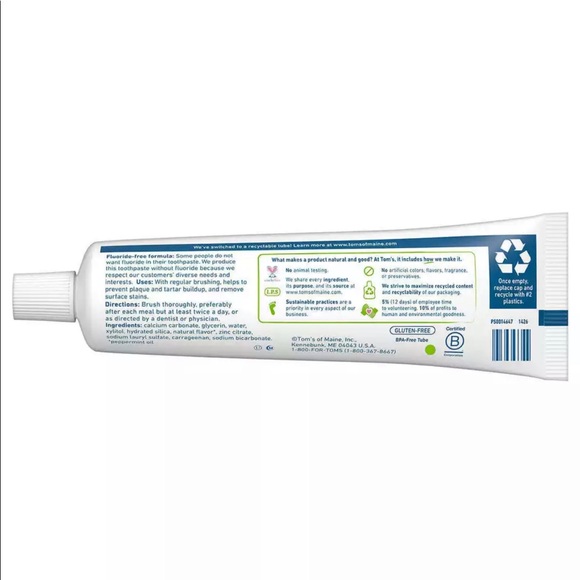 Toms of Maine Antiplaque & Whitening Toothpaste Peppermint 4 Pack - Picture 4 of 5